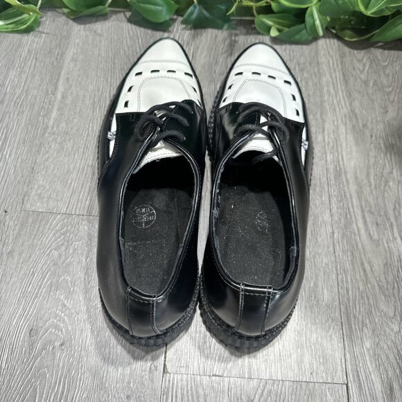 T.U.K. Two-Tone Pointed Creeper Men\'s 11 Black White Leather Lace Platform Shoes main image 8